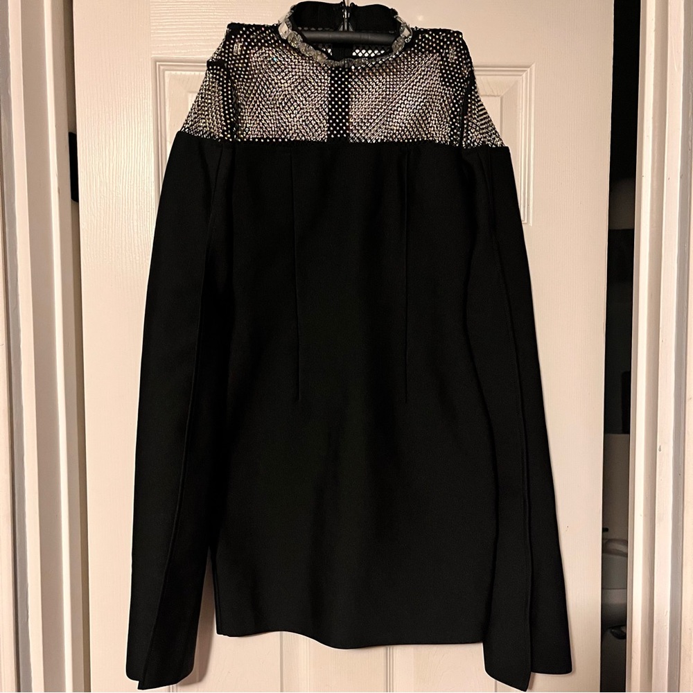 Elegant Black Mesh Women's Dress